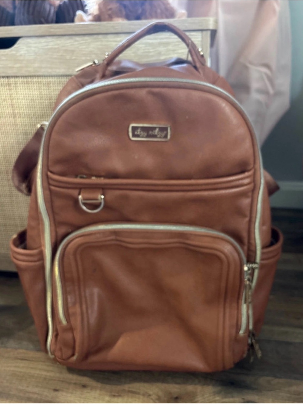 Itzy Ritzy Brown Diaper Bag with Gold Accents